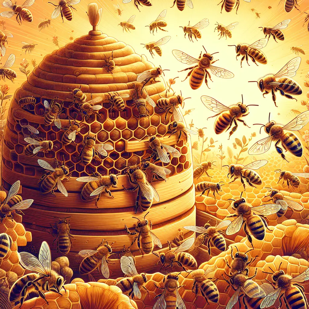 Picture of bee entering a beehive