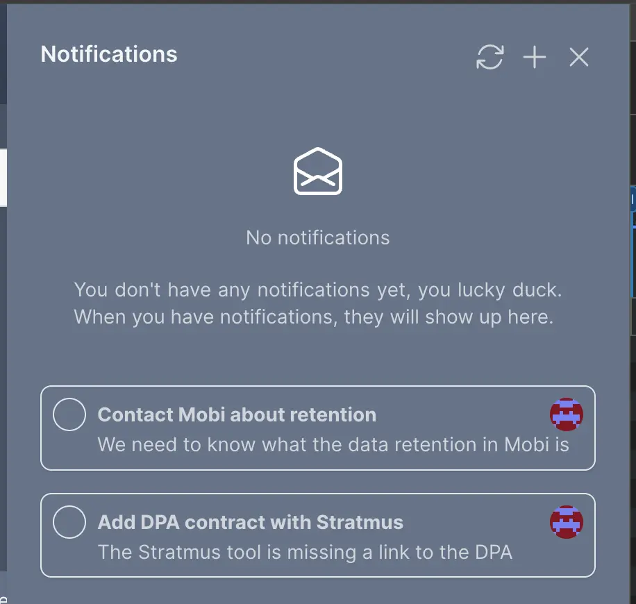 Screenshot of ToolHive Notification Panel